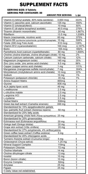 MuscleTech - MUSCLE TECH MULTIVITAMIN 90 TABLETS 30 SERVINGS